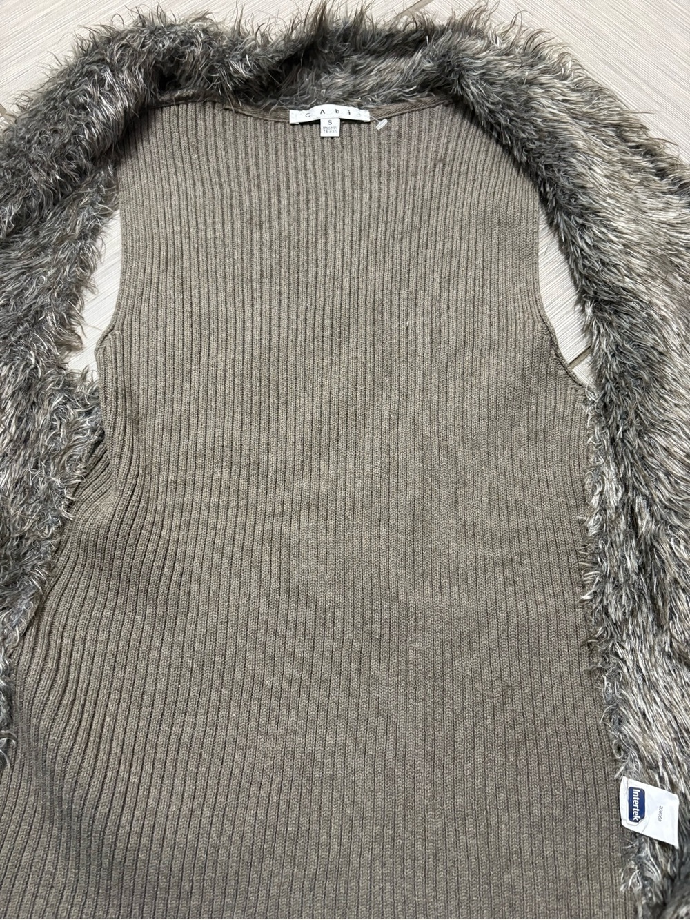 CAbi Gray Faux Fur Vest - Picture 7 of 8